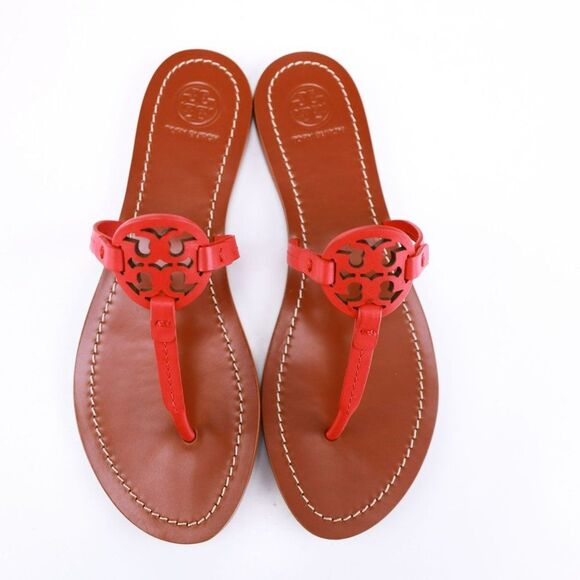 NIB Tory Burch GABRIEL Flats Thong Sandals in Brilliant Red - Picture 5 of 11
